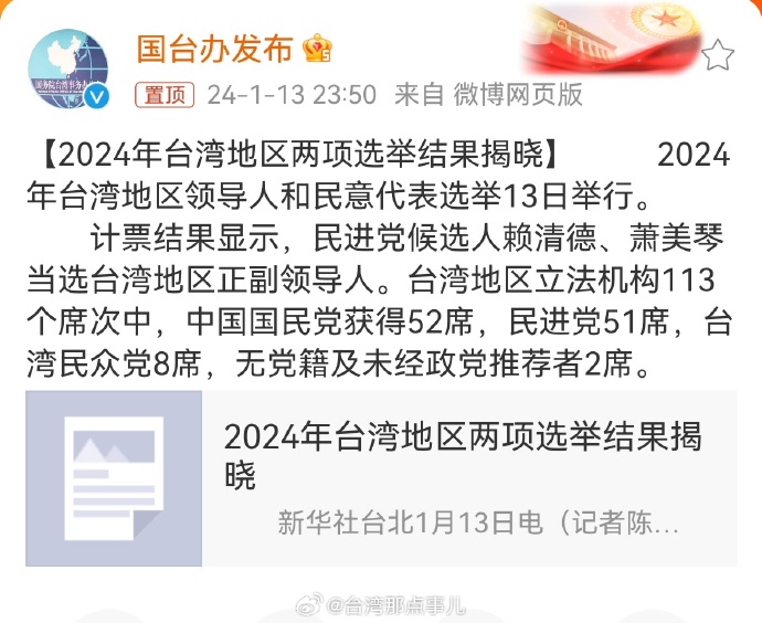 台湾2024年大选结果分析与展望，台湾2024年大选结果展望及分析
