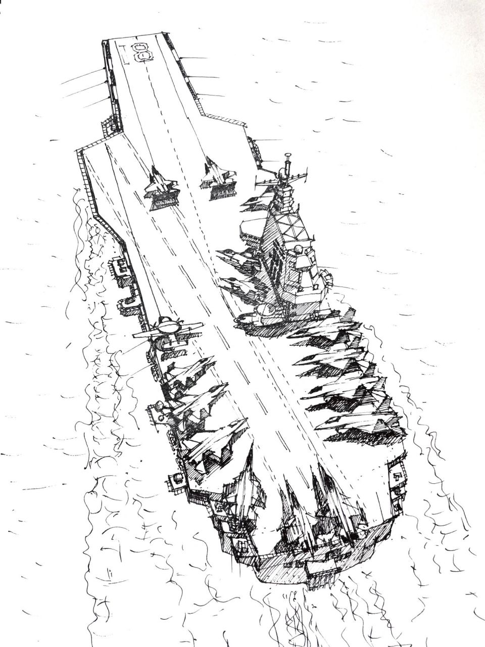 福建舰航空母舰的画法指南,福建舰航空母舰绘画指南