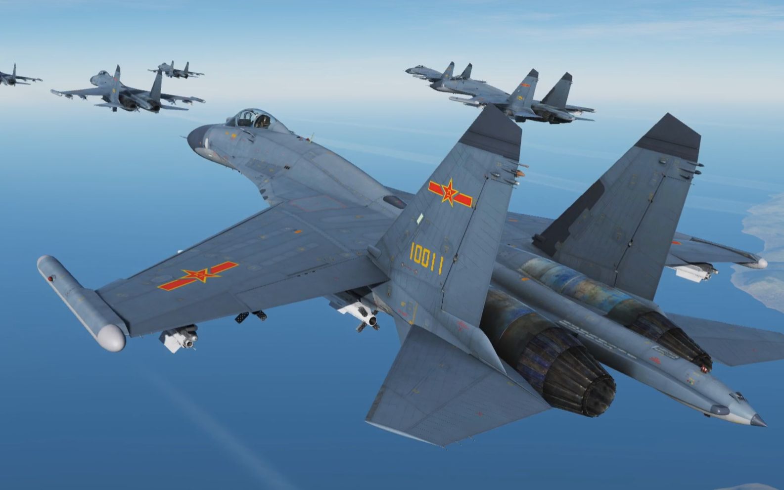 歼11强势对抗F-18，空中较量的新时代，歼11与F-18空中较量，新时代的空中对抗